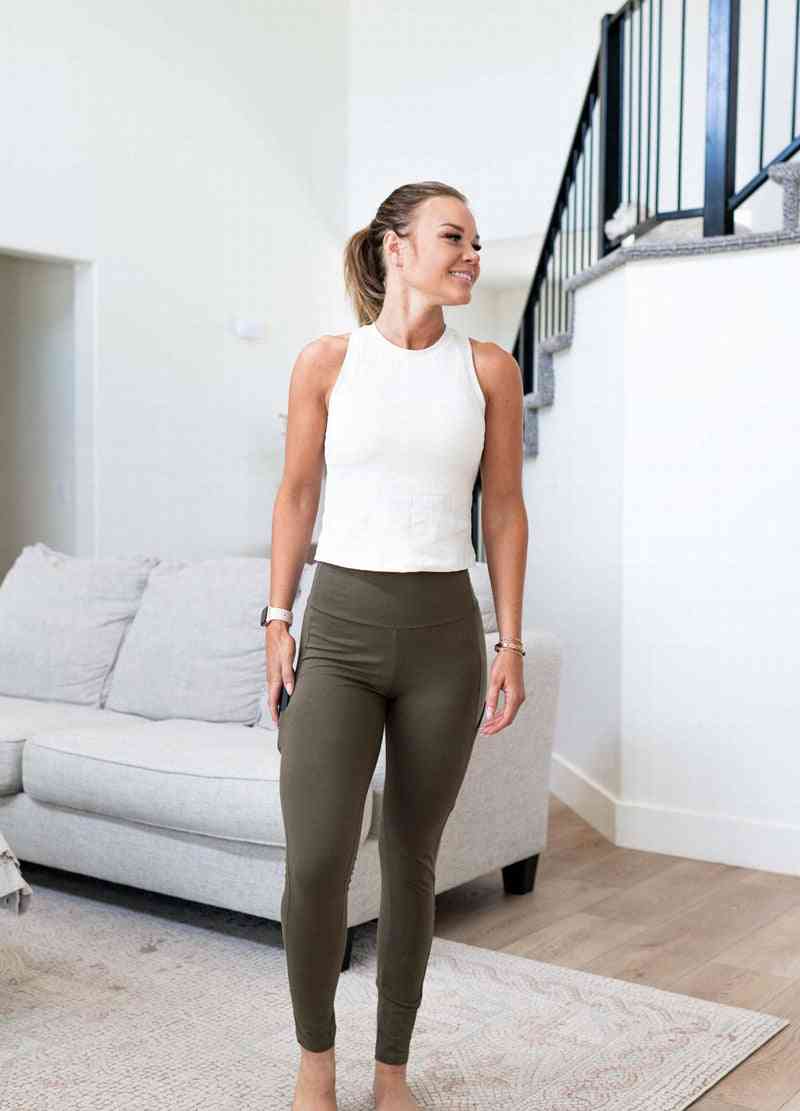 High Waist Long Leggings With Phone Pocket