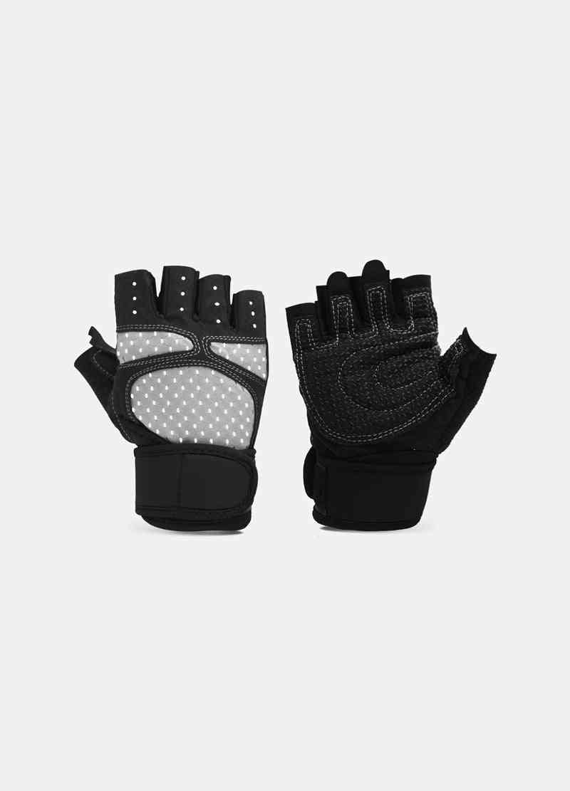 Grey Breathable Gym Weight Lifting Gloves